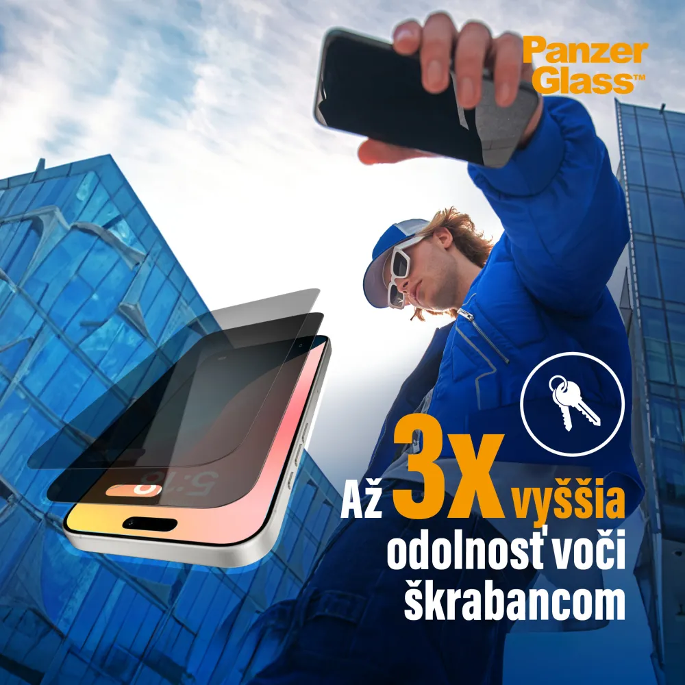 PanzerGlass - Tvrdené sklo UWF Privacy s aplikátorom pre iPhone 17e/16e/14/13/13 Pro, čierna