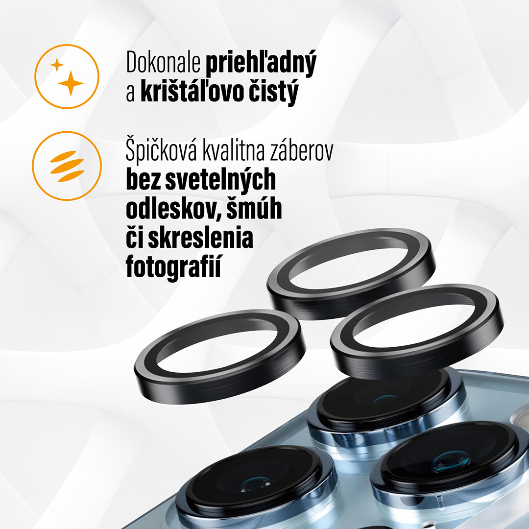 PanzerGlass - Ochranný kryt objektívu Hoops pre iPhone 13 Pro/13 Pro Max, čierna