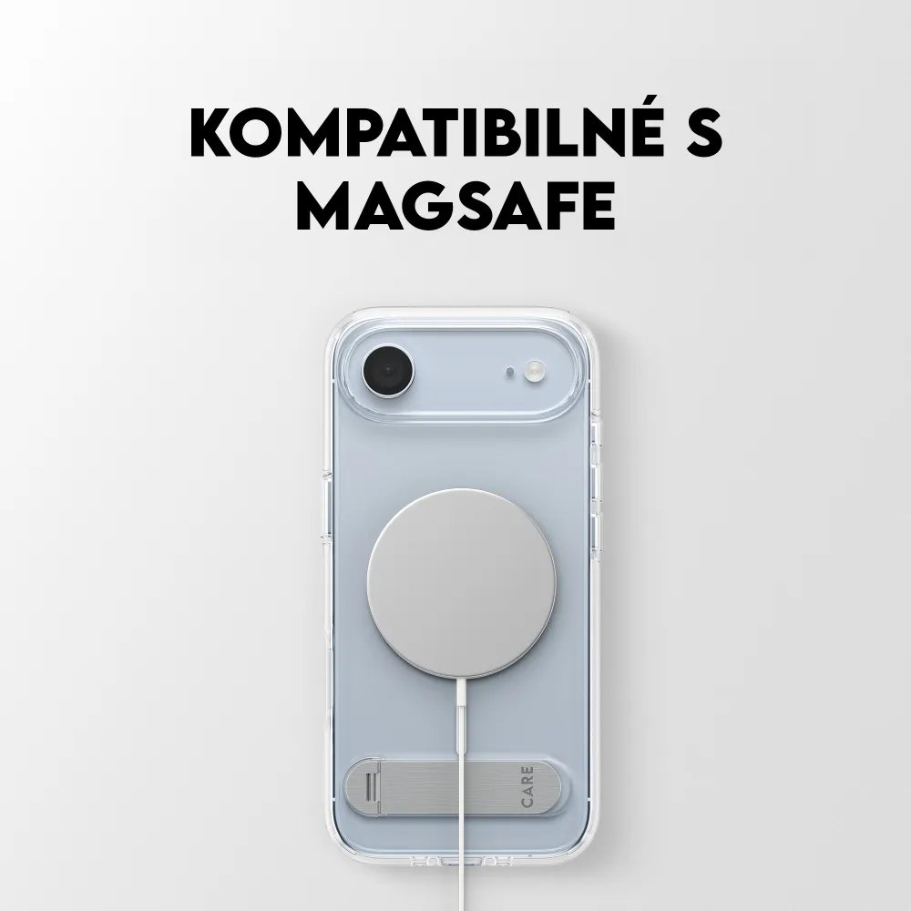 CARE - Puzdro Kickstand pre iPhone 17 Air, transparentná