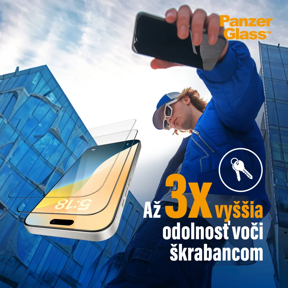 PanzerGlass - Tvrdené sklo UWF Eyecare s aplikátorom pre iPhone 16 Pro, čierna