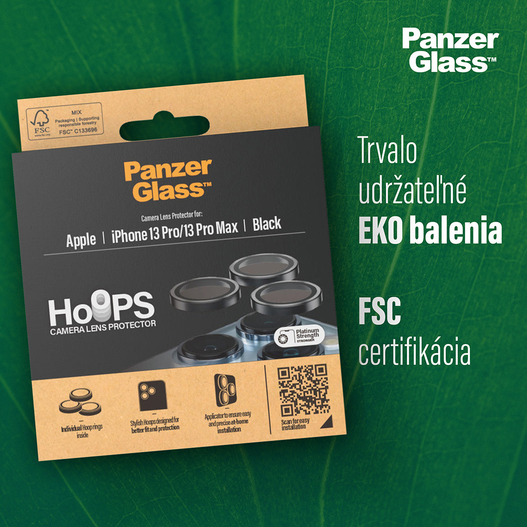 PanzerGlass - Ochranný kryt objektívu Hoops pre iPhone 13 Pro/13 Pro Max, čierna