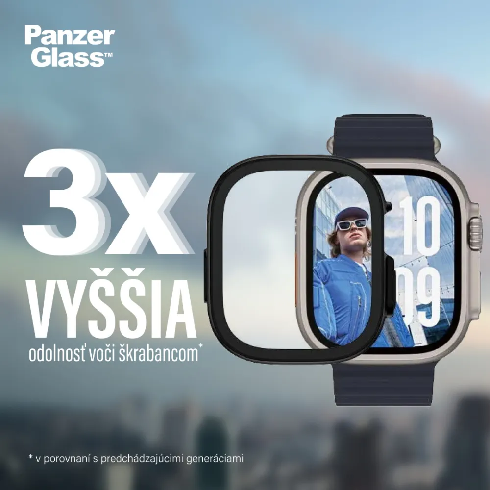 PanzerGlass - Tvrdené sklo Full Body pre Apple Watch Ultra 2024/Ultra 2/Ultra, čierna