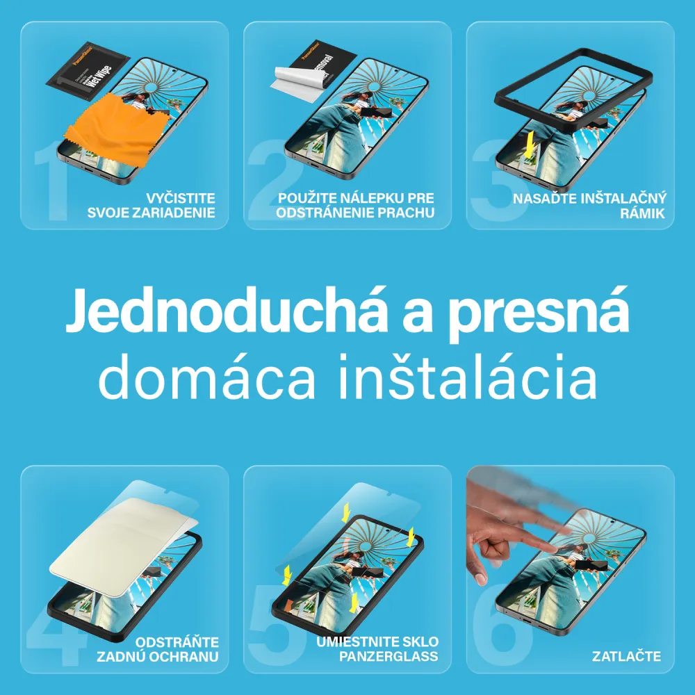 PanzerGlass - Tvrdené sklo UWF All-in-One s aplikátorom pre Samsung Galaxy S25, číra