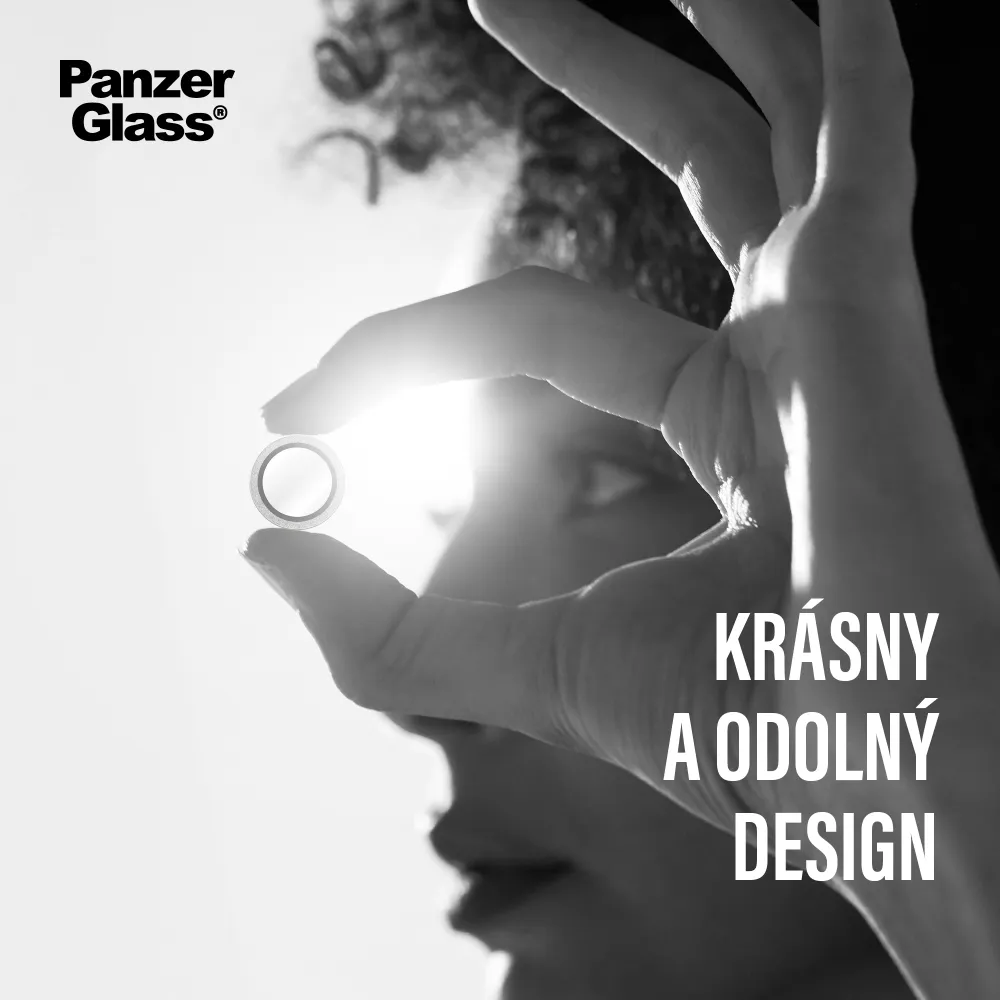 PanzerGlass - Ochranný kryt objektívu Hoops pre iPhone 17 Pro Max/17 Pro/16 Pro Max/16 Pro, glitter silver