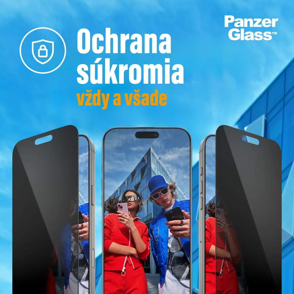 PanzerGlass - Tvrdené sklo UWF Privacy s aplikátorom pre iPhone 17e/16e/14/13/13 Pro, čierna