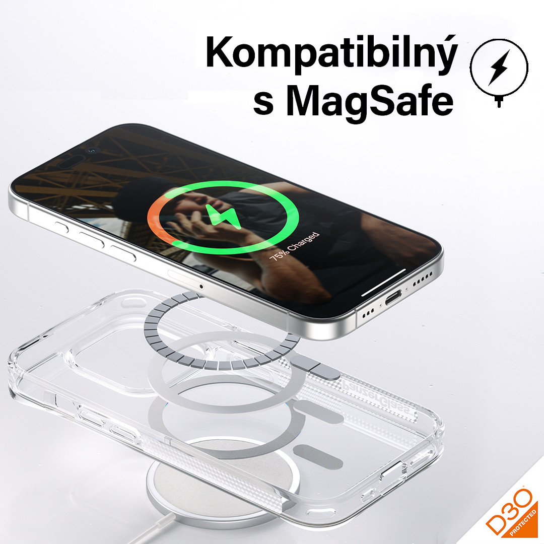 PanzerGlass - Puzdro HardCase D3O s MagSafe pre iPhone 15 Pro Max, transparentná