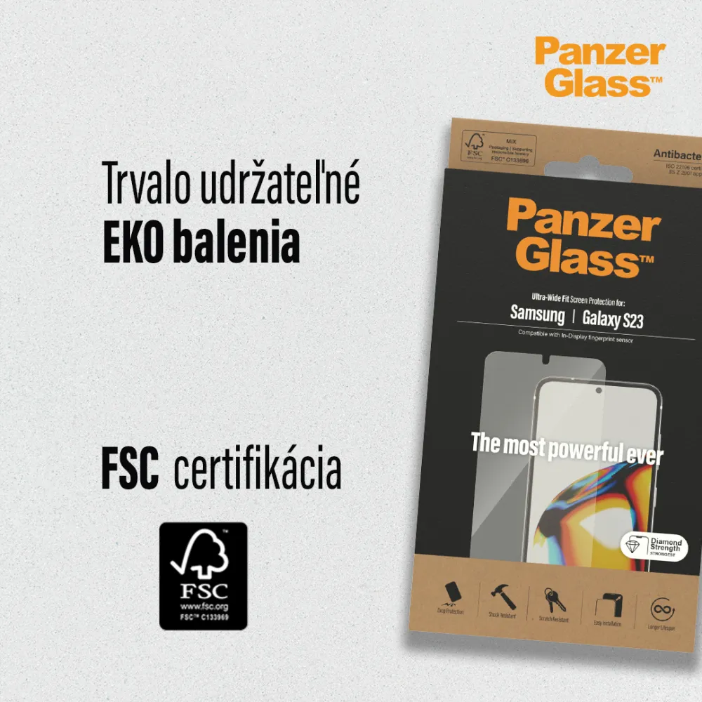 PanzerGlass - Tvrdené sklo UWF AB FP pre Samsung Galaxy S23, číra