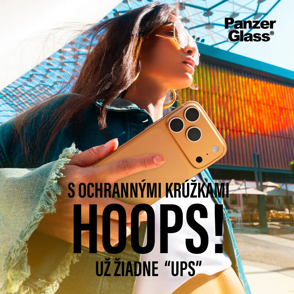 PanzerGlass - Ochranný kryt objektívu Hoops pre iPhone 17 Pro Max/17 Pro/16 Pro Max/16 Pro, glitter silver