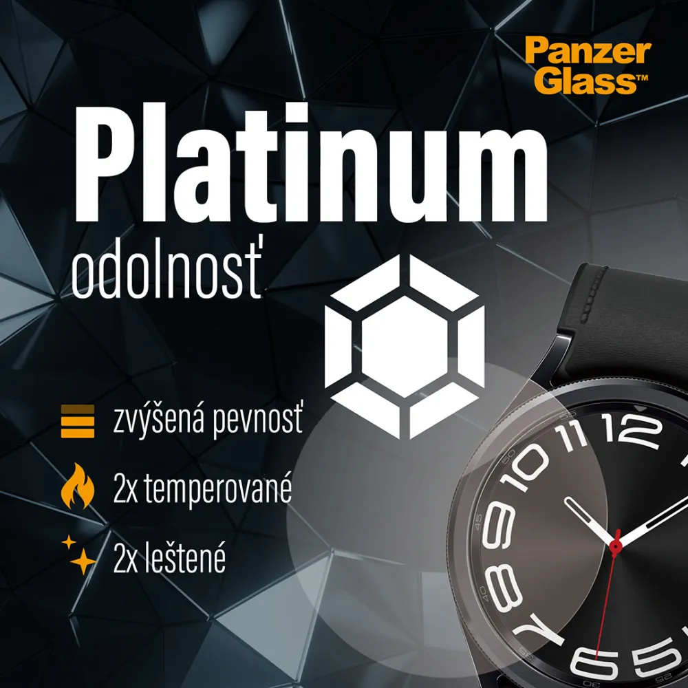 PanzerGlass - Tvrdené sklo Flat Glass AB pre Samsung Galaxy Watch6 43 mm, číra