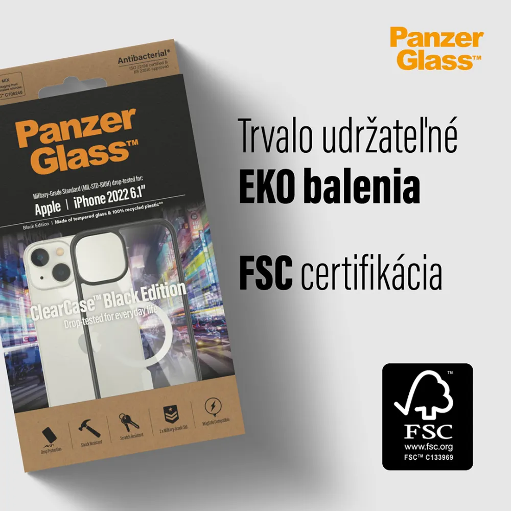 PanzerGlass - Puzdro ClearCase pre iPhone 14 Plus, čierna