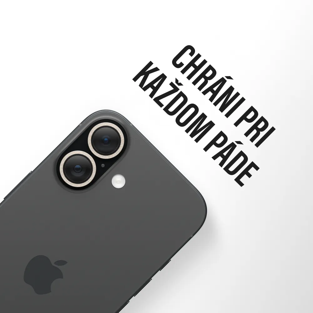 PanzerGlass - Ochranný kryt objektívu Hoops pre iPhone 17/16 Plus/16, glitter gold
