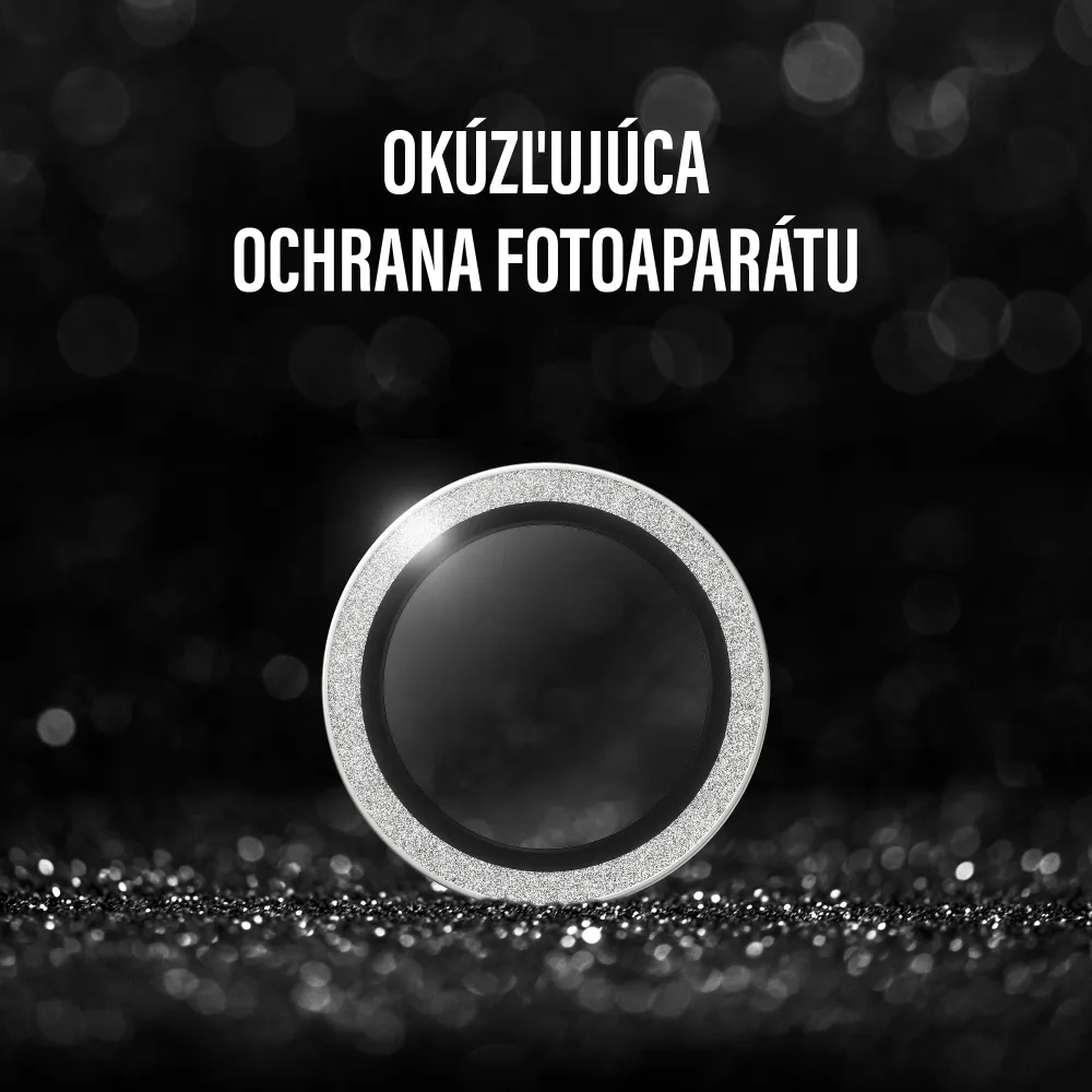 PanzerGlass - Ochranný kryt objektívu Hoops pre iPhone 17 Pro Max/17 Pro/16 Pro Max/16 Pro, glitter silver