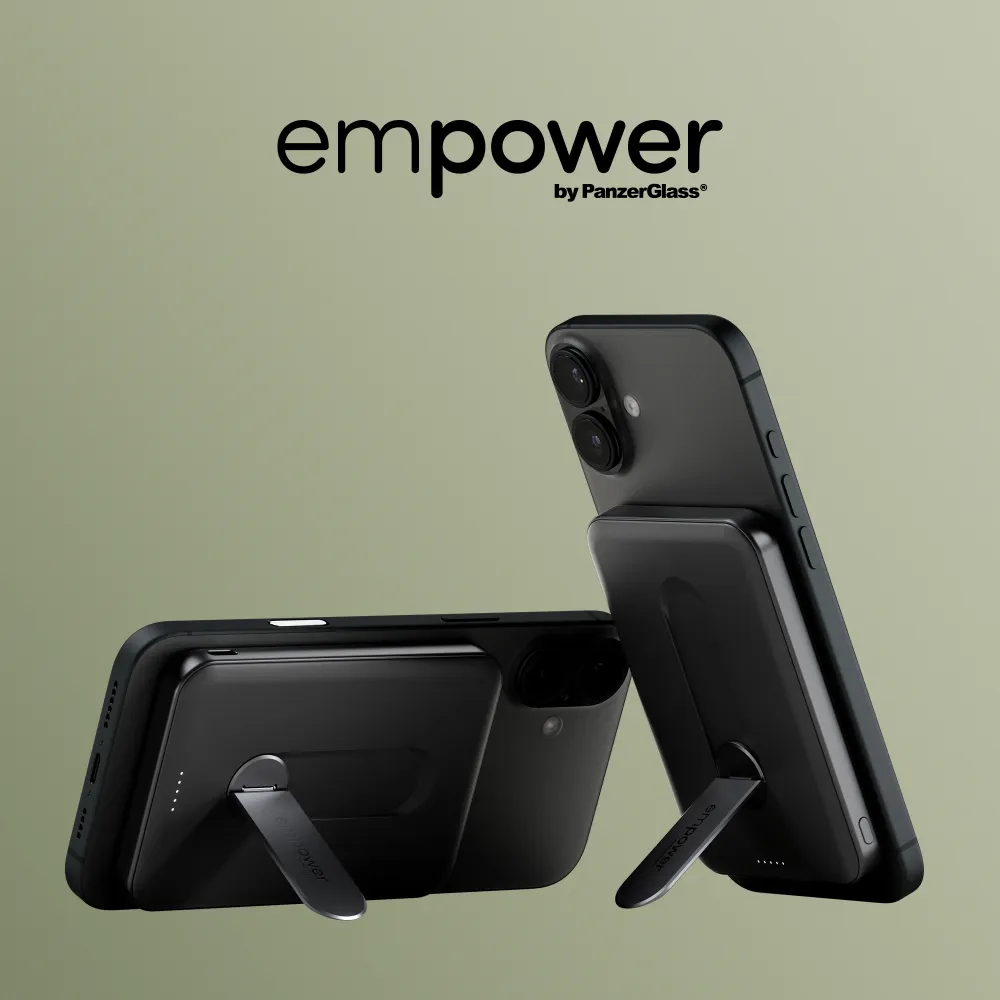 empower - Bezdrôtová PowerBank 5000 mAh, s otočným stojanom 20 W, kompatibilná s MagSafe, Qi2/USB-C, vesmírna čierna