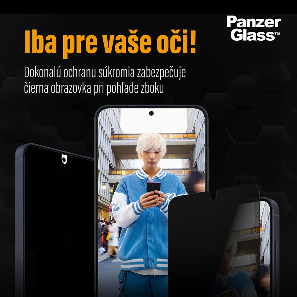 PanzerGlass - Tvrdené sklo Re:Fresh UWF Privacy s aplikátorom pre Samsung Galaxy S24+, číra