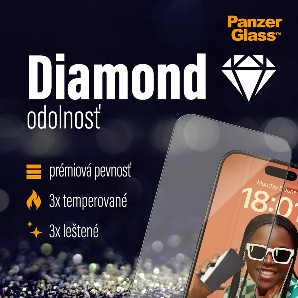 PanzerGlass - Tvrdené sklo UWF Eyecare s aplikátorom pre iPhone 15 Pro Max, čierna