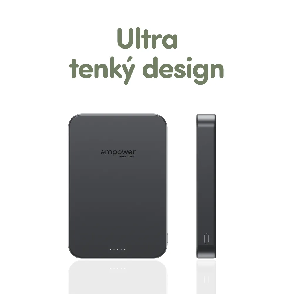 empower - Bezdrôtová PowerBank 10000 mAh 20 W, kompatibilná s MagSafe, Qi2/USB-C, titán