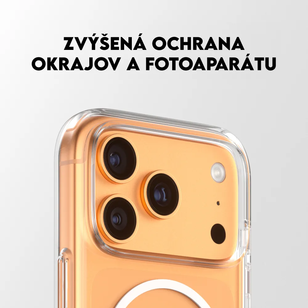 CARE - Puzdro Kickstand pre iPhone 17 Pro, transparentná