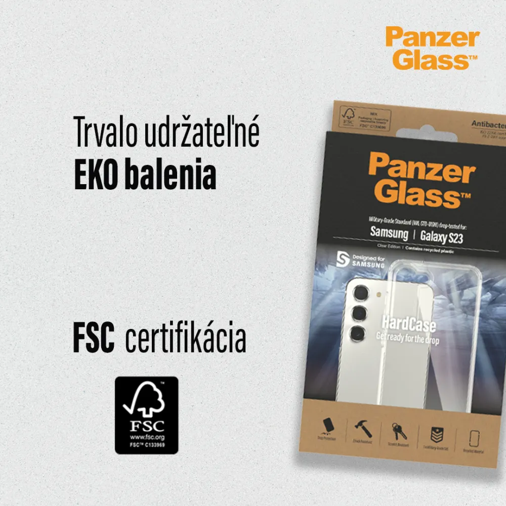 PanzerGlass - Puzdro HardCase AB pre Samsung Galaxy S23, transparentná