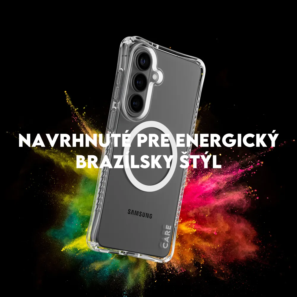 CARE - Puzdro Samba s bielym QI pre Samsung Galaxy S26, transparentná