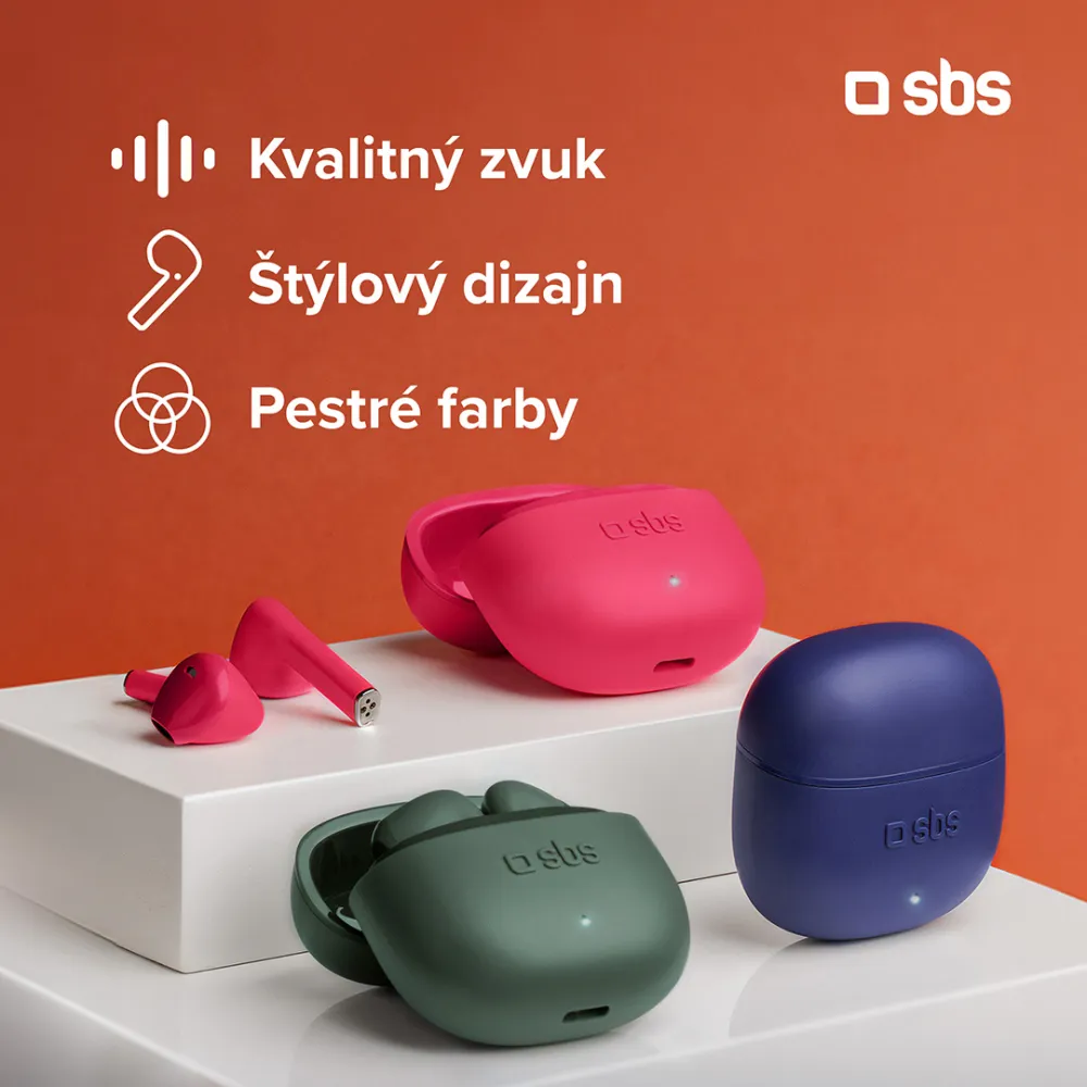 SBS - Bezdrôtové slúchadlá TWS One Color, čierna