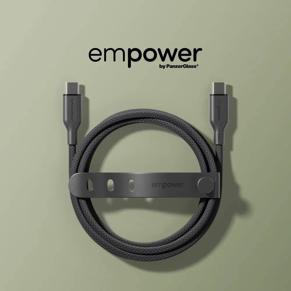 empower - Kábel USB-C, 60 W, Racing, 2 m, vesmírna čierna