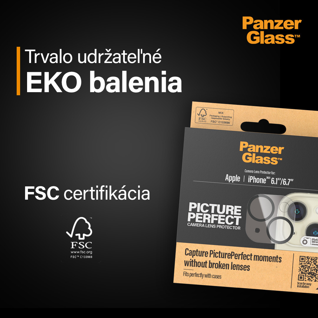 PanzerGlass - Ochranný kryt objektívu PicturePerfect pre iPhone 15 Pro/15 Pro Max, čierna