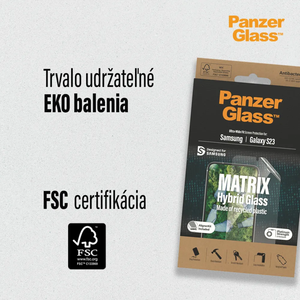 PanzerGlass - Hybridné sklo Matrix UWF AB FP wA pre Samsung Galaxy S23 Ultra, číra