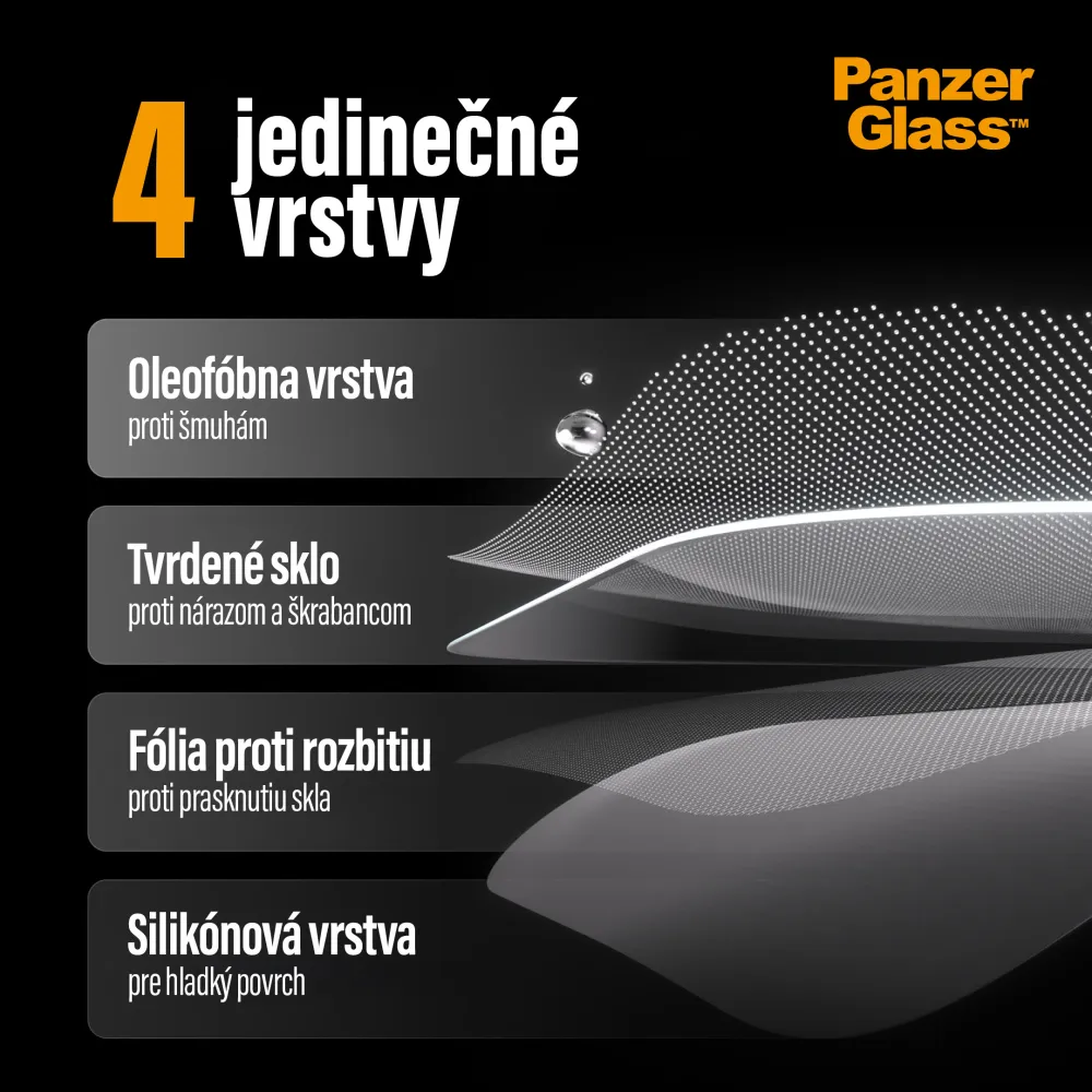 PanzerGlass - Tvrdené sklo UWF Eyecare s aplikátorom pre iPhone 16 Pro, čierna