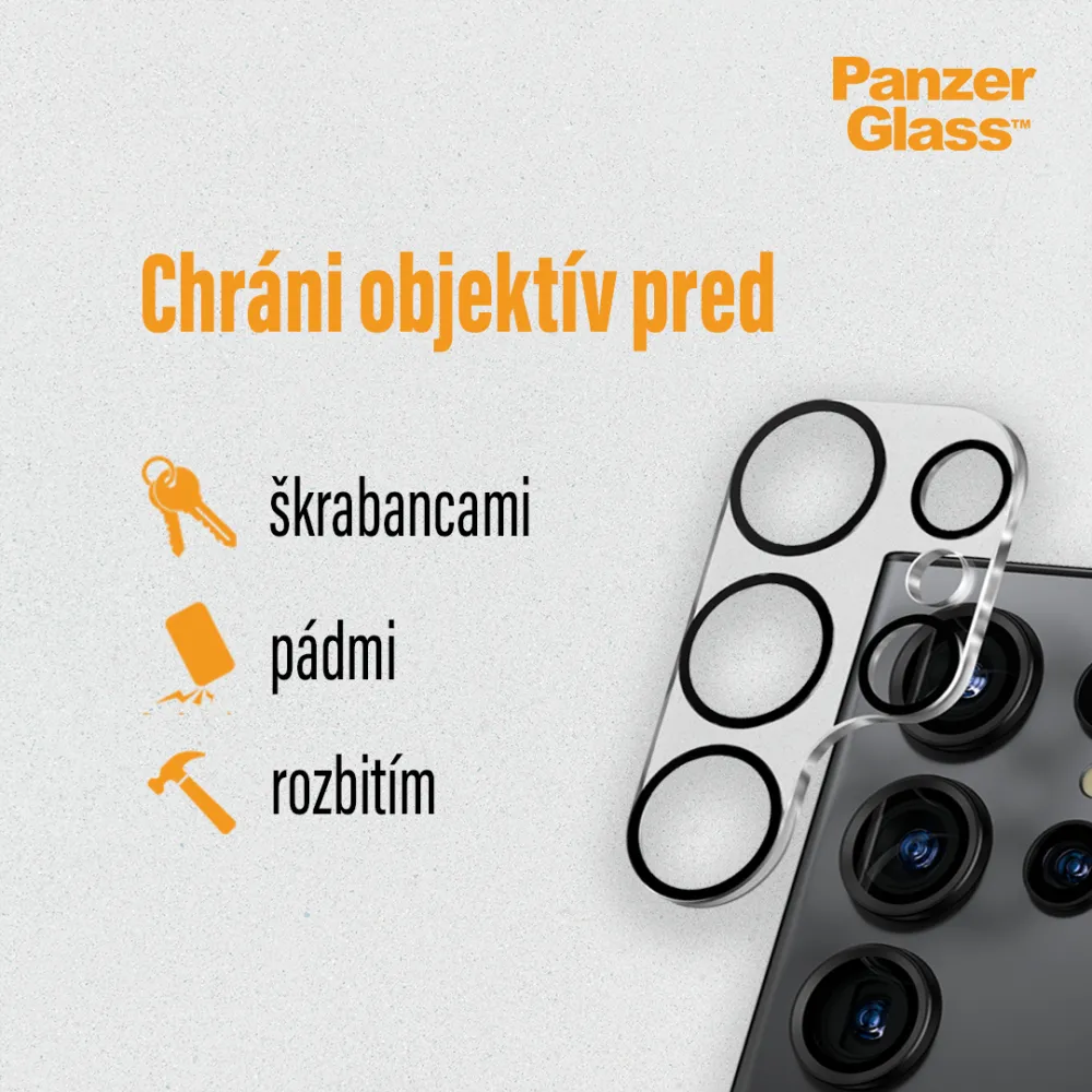 PanzerGlass - Ochranný kryt objektívu PicturePerfect pre Samsung Galaxy S23 Ultra, čierna