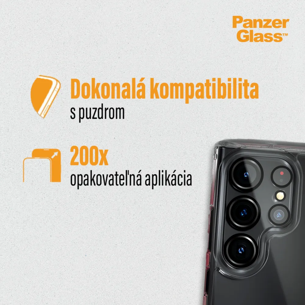 PanzerGlass - Ochranný kryt objektívu PicturePerfect pre Samsung Galaxy S23 Ultra, čierna