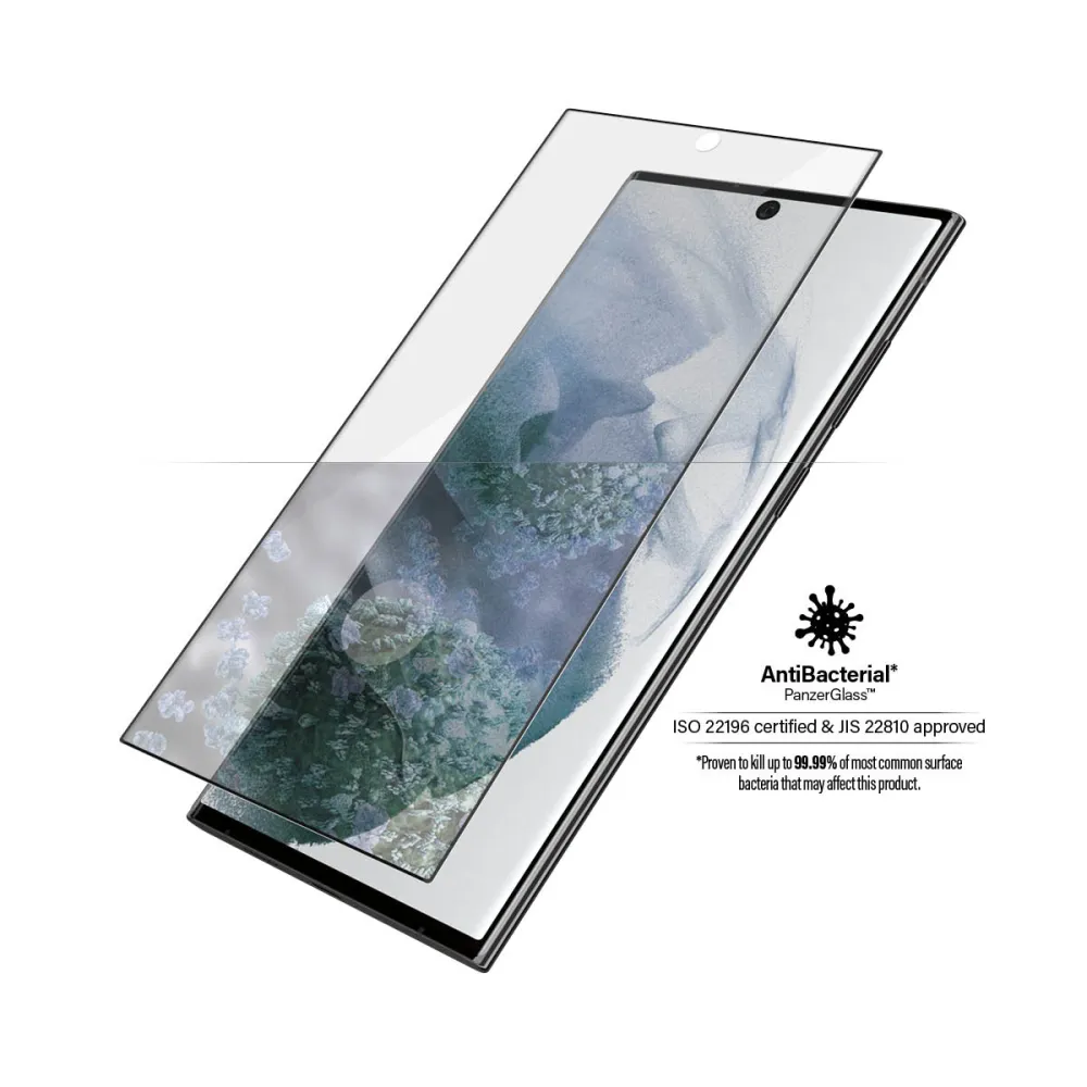 PanzerGlass - Tvrdené sklo Case Friendly AB pre Samsung Galaxy S22 Ultra, čierna