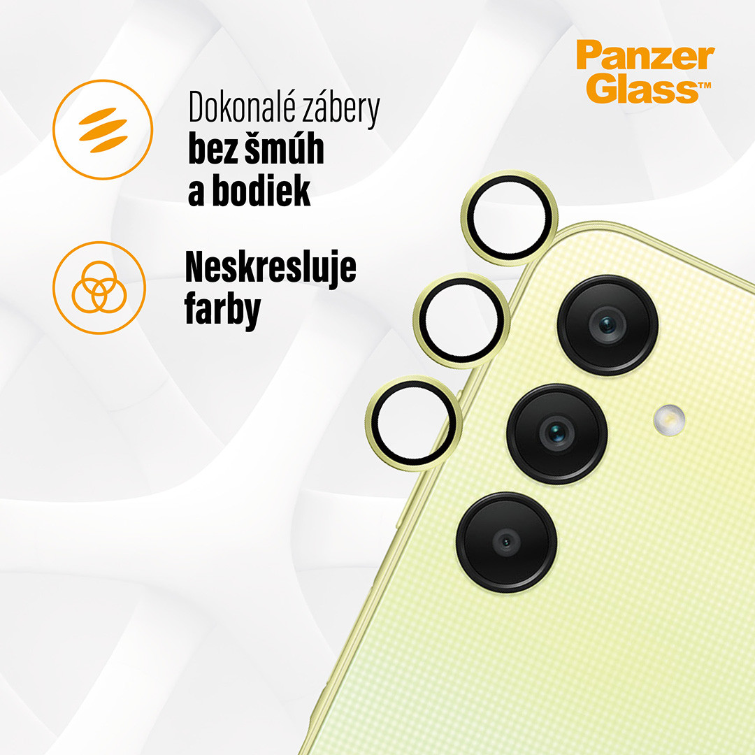 PanzerGlass - Ochranný kryt objektívu Hoops pre Samsung Galaxy A25 5G, žltá