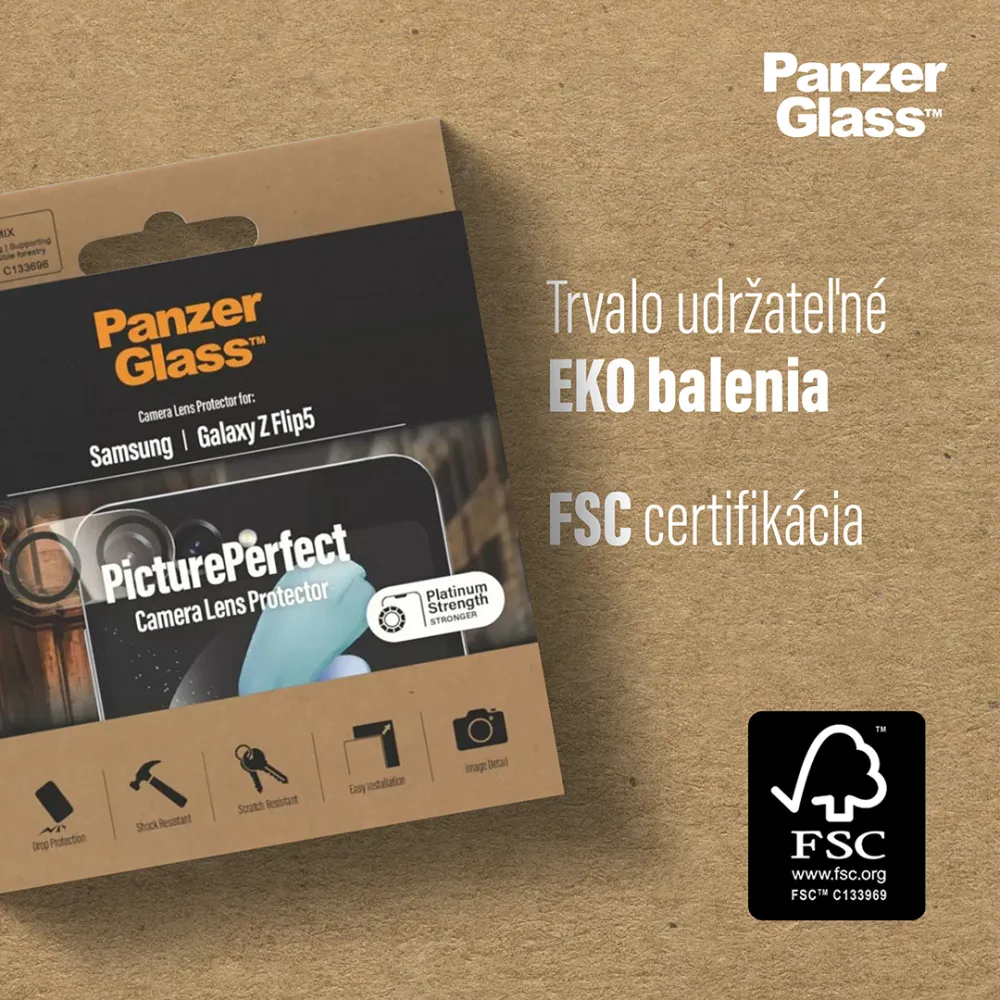 PanzerGlass - Ochranný kryt objektívu PicturePerfect pre Samsung Galaxy Z Flip5, čierna