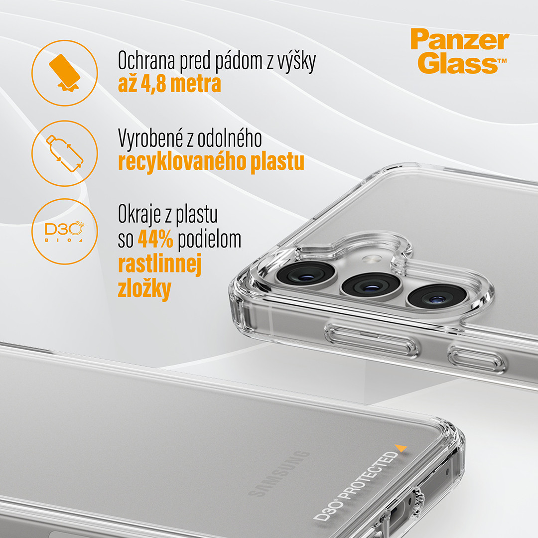 PanzerGlass - Puzdro HardCase D3O pre Samsung Galaxy S24 Ultra, transparentná