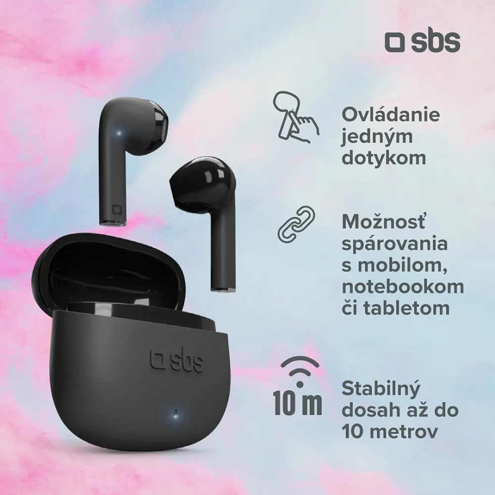 SBS - Bezdrôtové slúchadlá TWS One Color, čierna