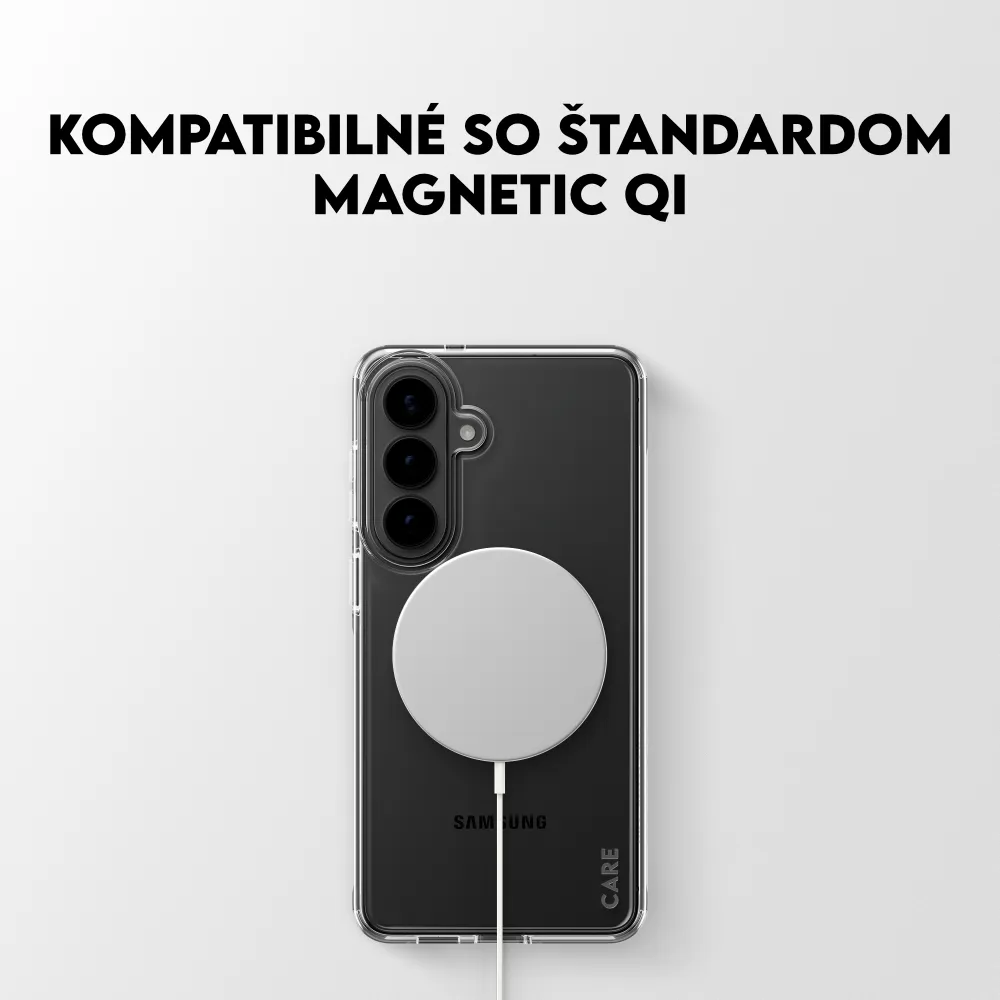 CARE - Puzdro Urban Explorer s bielym QI pre Samsung Galaxy S26+, transparentná