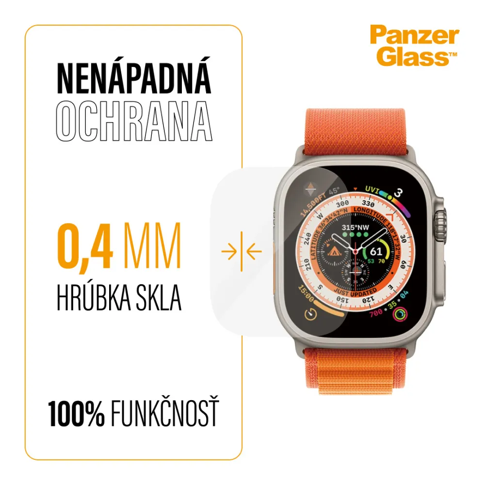 PanzerGlass - Tvrdené sklo UWF METALLIC pre Apple Watch 11/10 42 mm, čierna