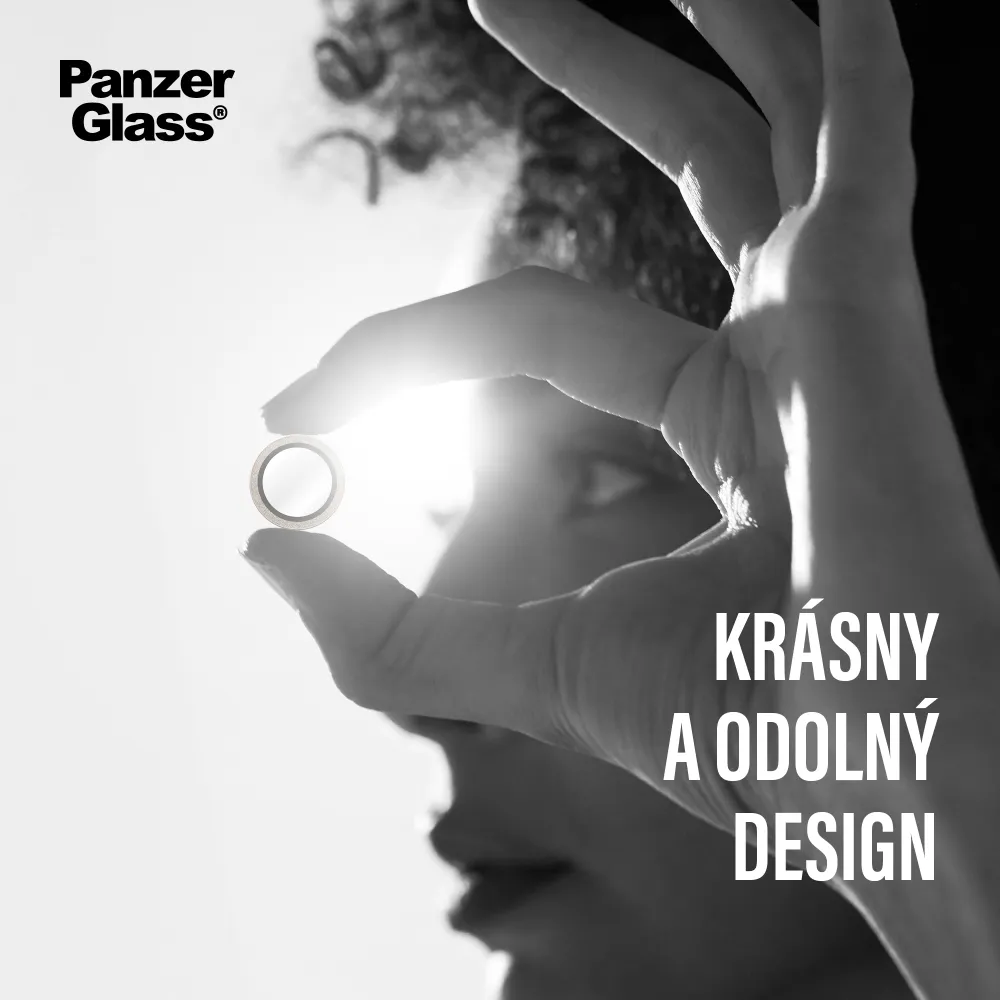 PanzerGlass - Ochranný kryt objektívu Hoops pre iPhone 17/16 Plus/16, glitter gold