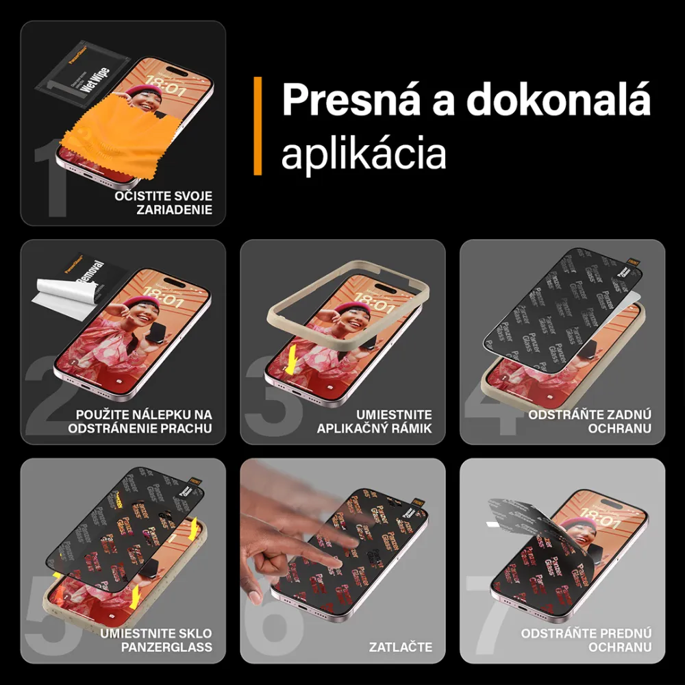 PanzerGlass - Tvrdené sklo Re:fresh UWF s aplikátorom pre iPhone 15 Plus, čierna