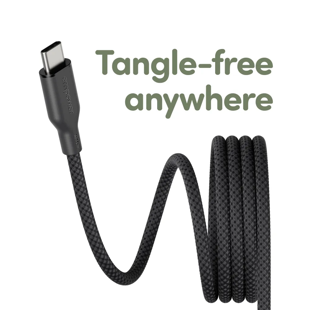 empower - Kábel USB-C, 240 W, Magnetic, 1,5 m, vesmírna čierna