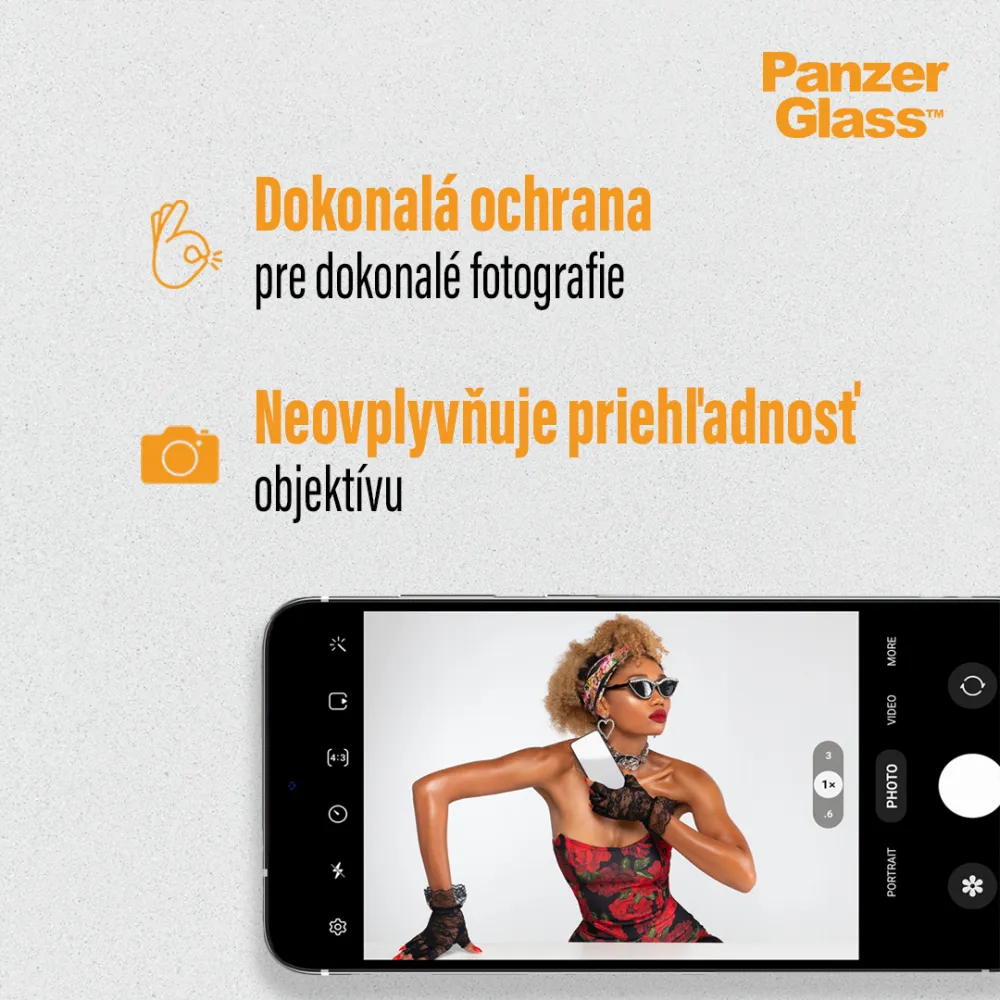 PanzerGlass - Ochranný kryt objektívu PicturePerfect pre Samsung Galaxy S23 Ultra, čierna