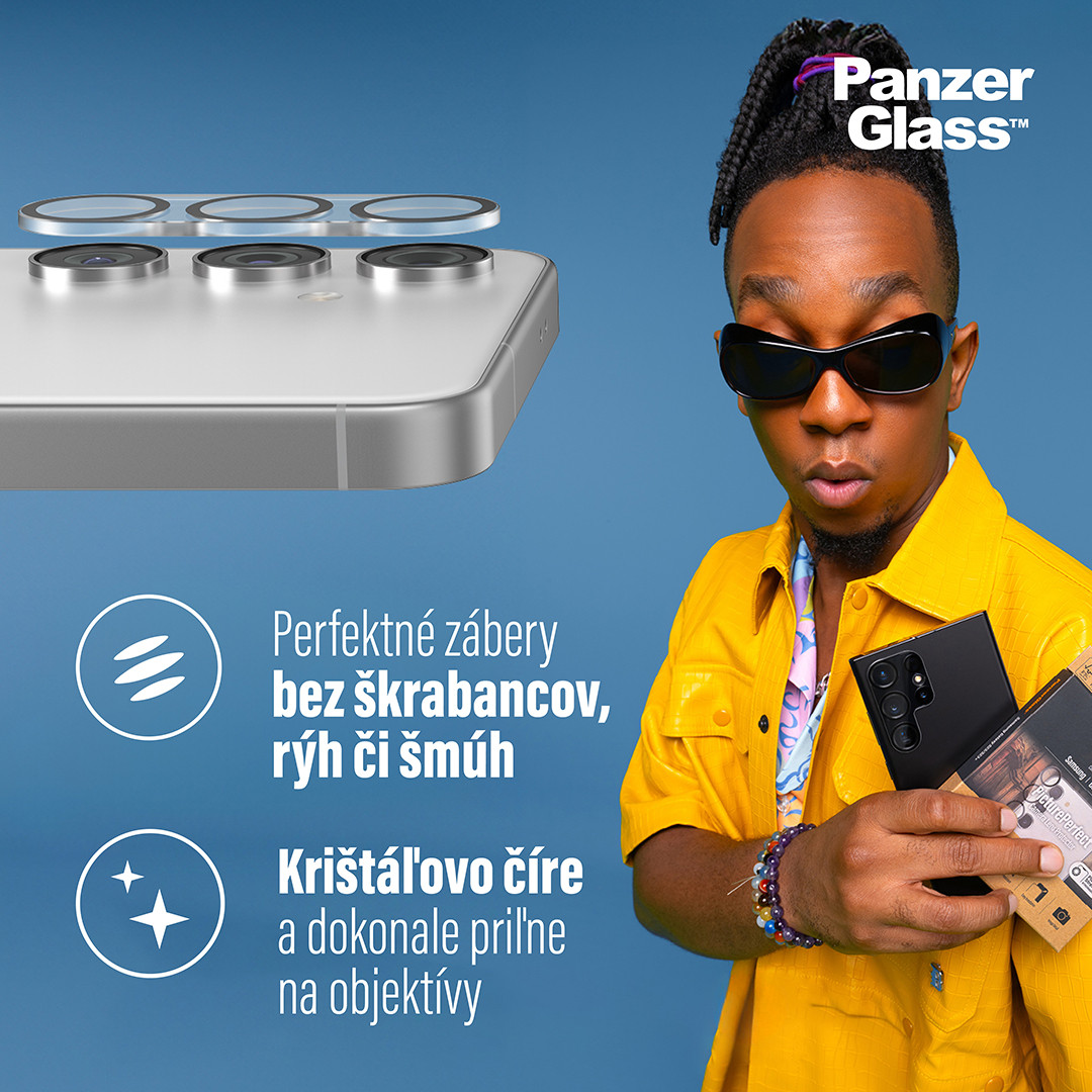 PanzerGlass - Ochranný kryt objektívu PicturePerfect pre Samsung Galaxy S24/S23/S23+, čierna