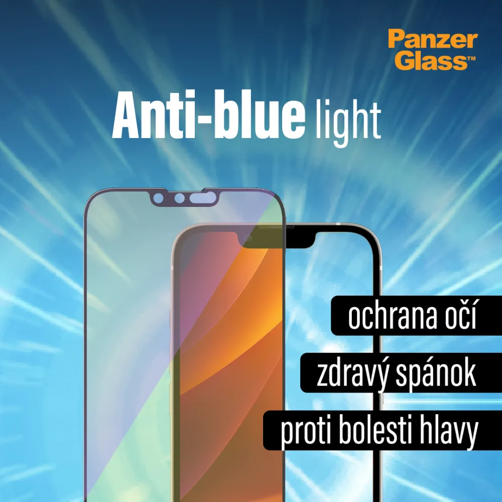 PanzerGlass - Tvrdené sklo UWF Anti-Bluelight AB s aplikátorom pre iPhone 14 Pro, čierna