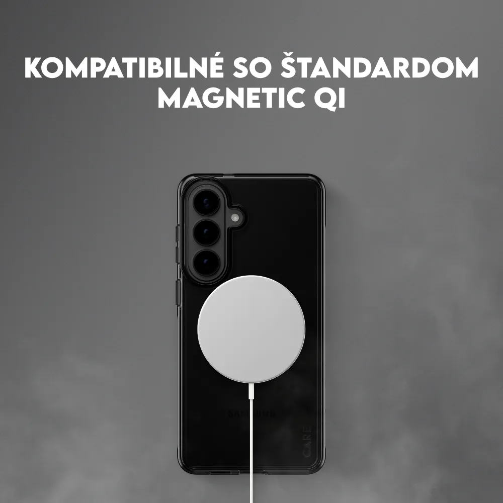 CARE - Puzdro Smokey s čiernym QI pre Samsung Galaxy S26 Ultra, čierna