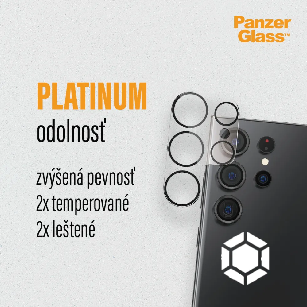 PanzerGlass - Ochranný kryt objektívu PicturePerfect pre Samsung Galaxy S23 Ultra, čierna