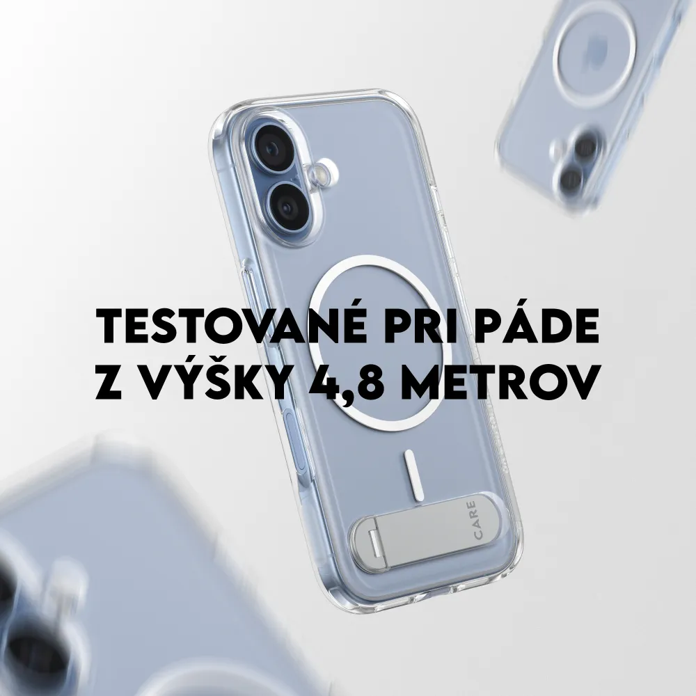 CARE - Puzdro Kickstand pre iPhone 17, transparentná