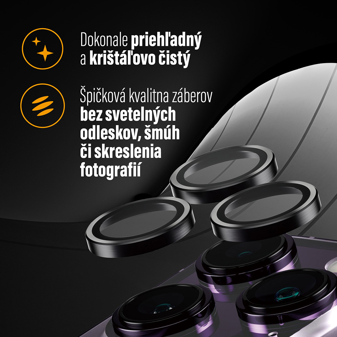 PanzerGlass - Ochranný kryt objektívu Hoops pre iPhone 14 Pro/14 Pro Max, čierna