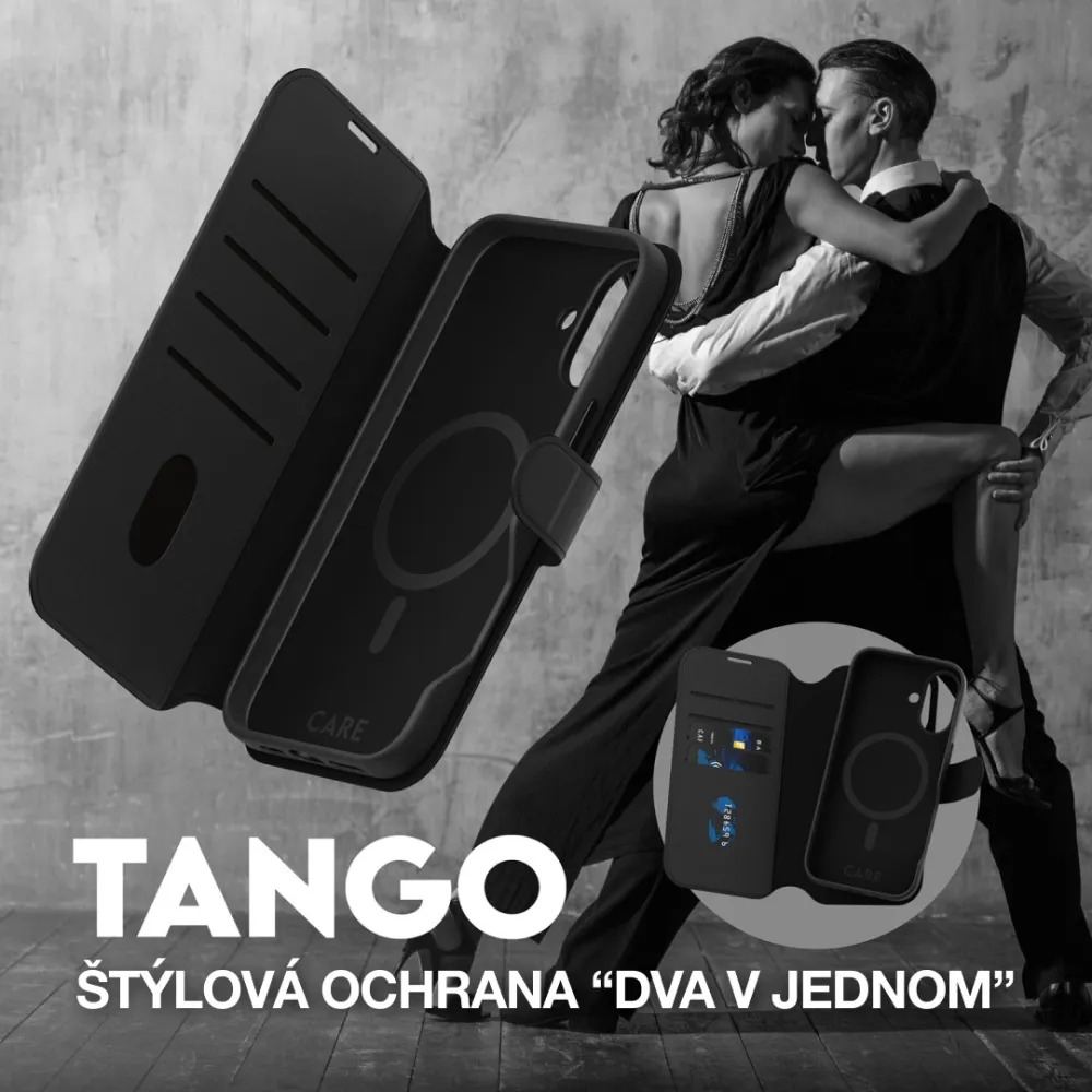 CARE - Puzdro Wallet Tango Two-In-One s QI pre Samsung Galaxy S25 Edge, čierna