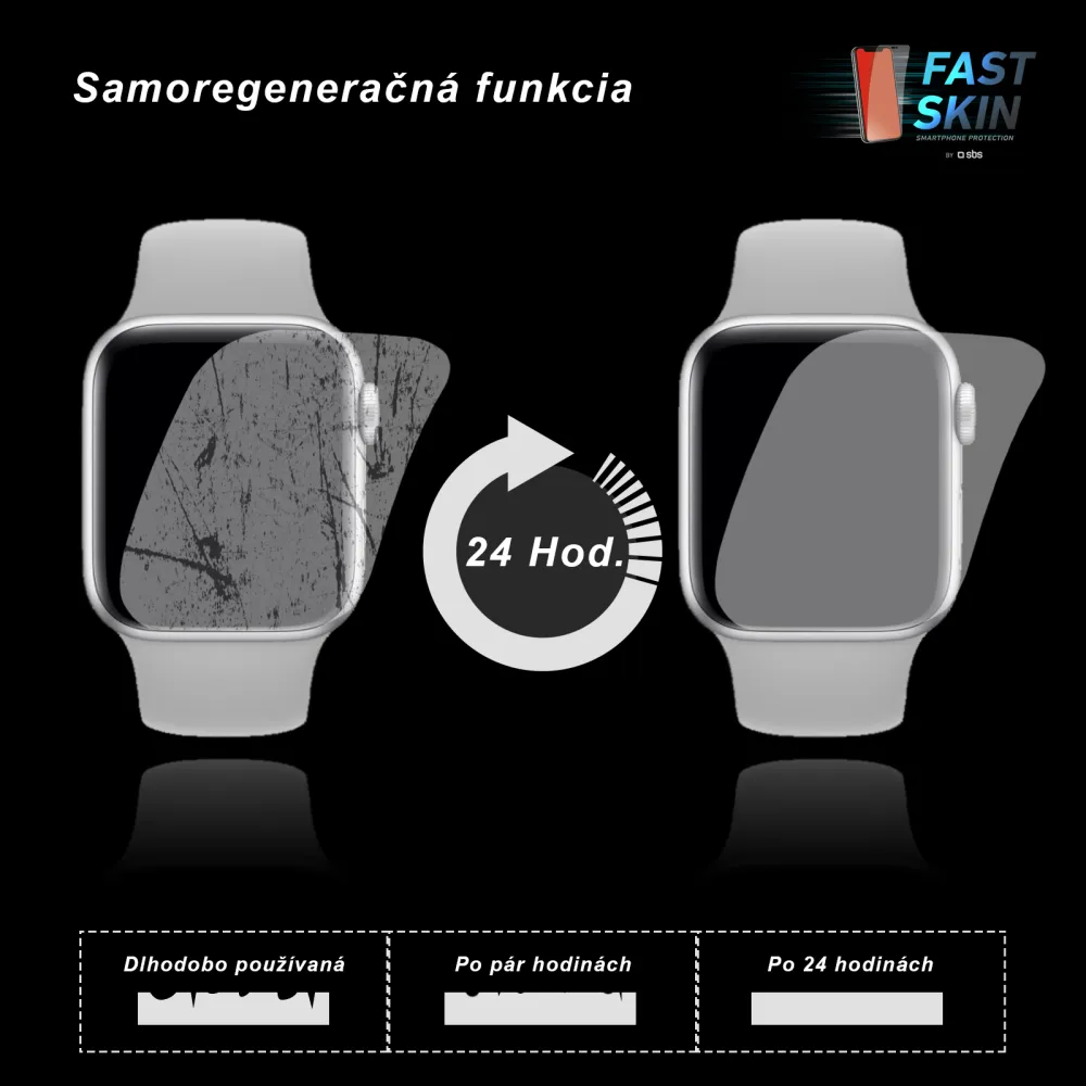 SBS - Fólia Smartwatch SMOOTH SLIDE pre Fast Skin 3.0, číra