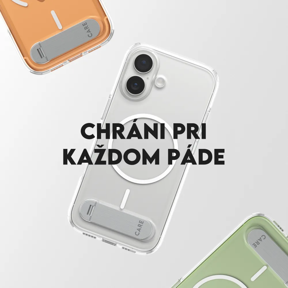 CARE - Puzdro Kickstand pre iPhone 17, transparentná